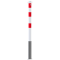 Barrier posts | Steel tube  60 x 2,5 mm | removable | without locking mechanism | hot-dip galvanized and white coated withthree red reflecting stripes | with 2 eyelets